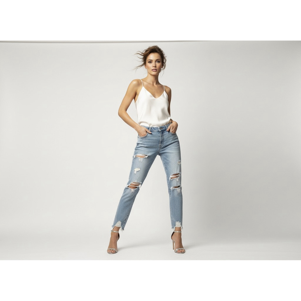 Women's American Eagle Light Blue Distressed Skinny Jeans Size 10
